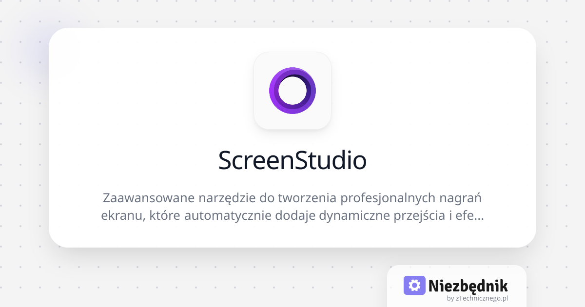 ScreenStudio | Niezbędnik.app | Niezbędnik.app